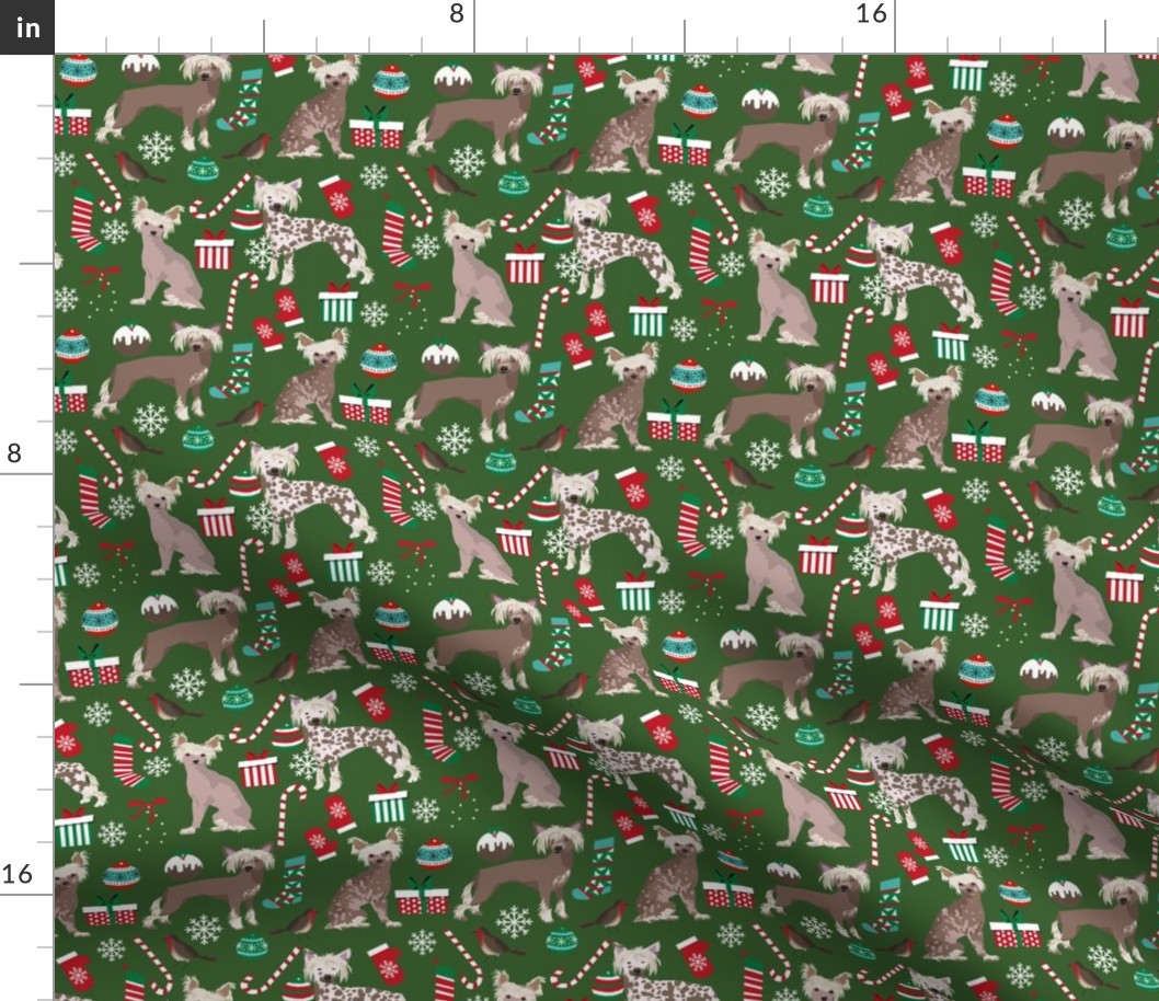 chinese crested dogs christmas fabric cute dogs design best xmas holiday dog fabric