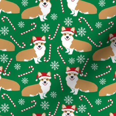 santa corgis cute christmas fabrics snowflakes and candy canes cute christmas fabrics dog christmas 