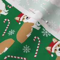 santa corgis cute christmas fabrics snowflakes and candy canes cute christmas fabrics dog christmas 