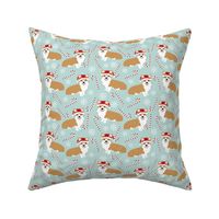 santa corgis cute christmas fabrics cute dogs fabric candy cane