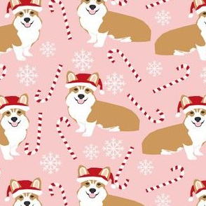 santa corgis cute santa christmas fabrics best candy cane fabrics cute snowflakes christmas dogs design