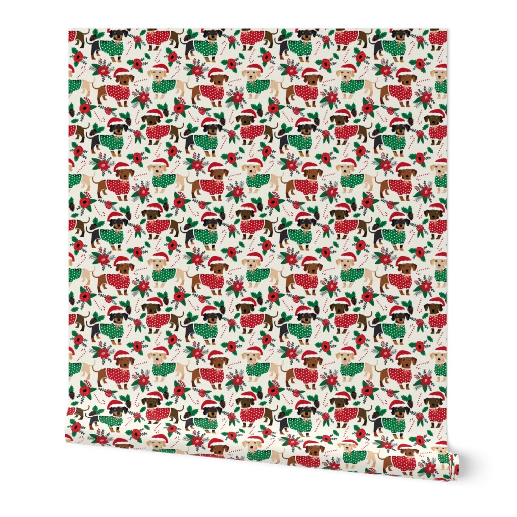 doxie christmas fabrics cute dachshunds fabric best doxie dogs xmas holiday fabrics