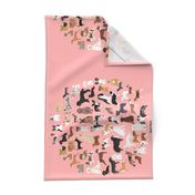 2020 Dog Breed Calendar panel - calendar fabric panel, tea towel fabric, tea towel panel, fabric panel