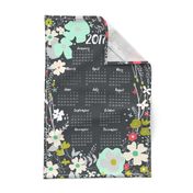 Spring into 2017 Floral Wreath Tea Towel 