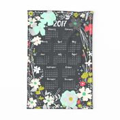 Spring into 2017 Floral Wreath Tea Towel 