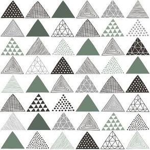 Triangles Geometric Patterned Green