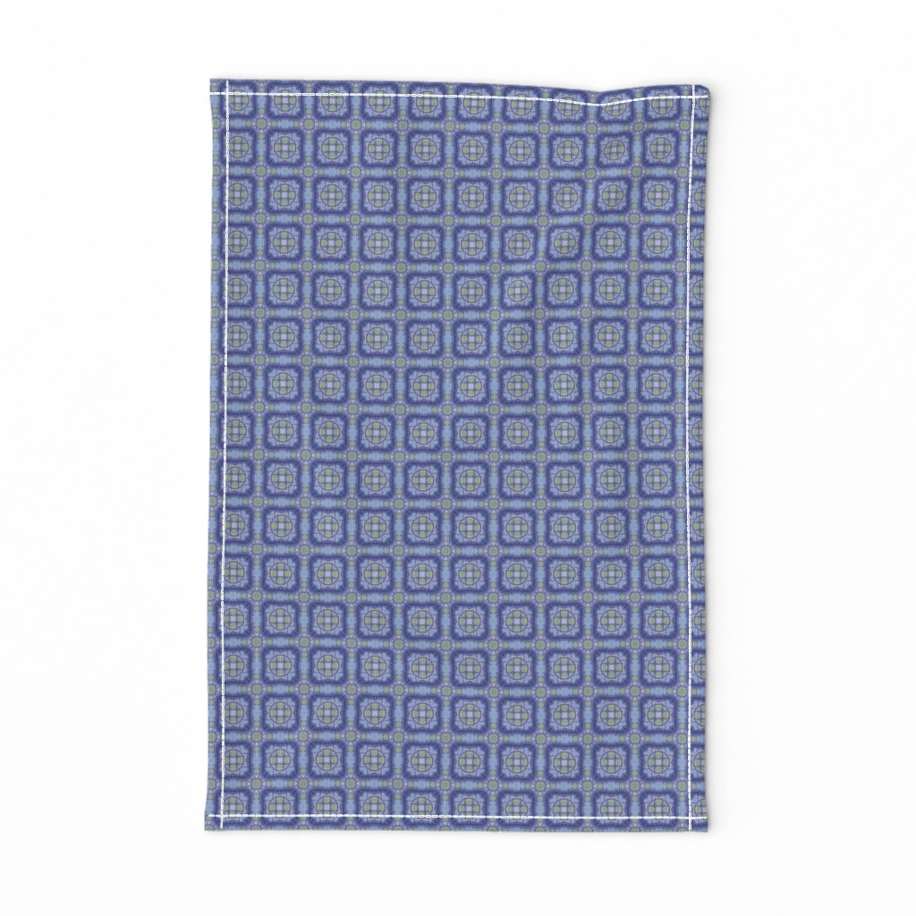 Cute Ribboned Squares, Navy, Tiny