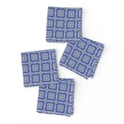 Cute Ribboned Squares, Navy, Tiny