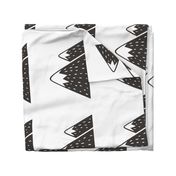 Mountain  Pillow Plush Plushie Softie Cut & Sew Woodland black & White