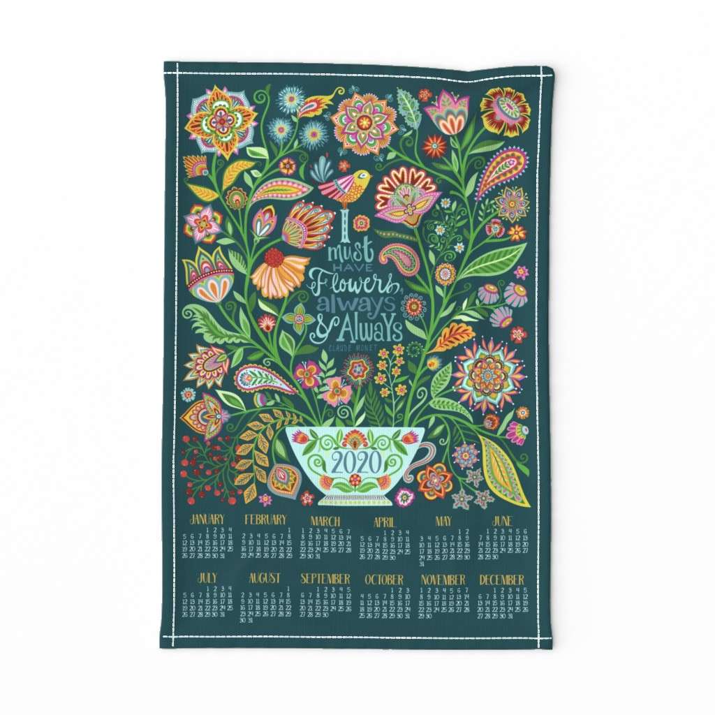 I Must Have Flowers-2020 Tea Towel Calendar