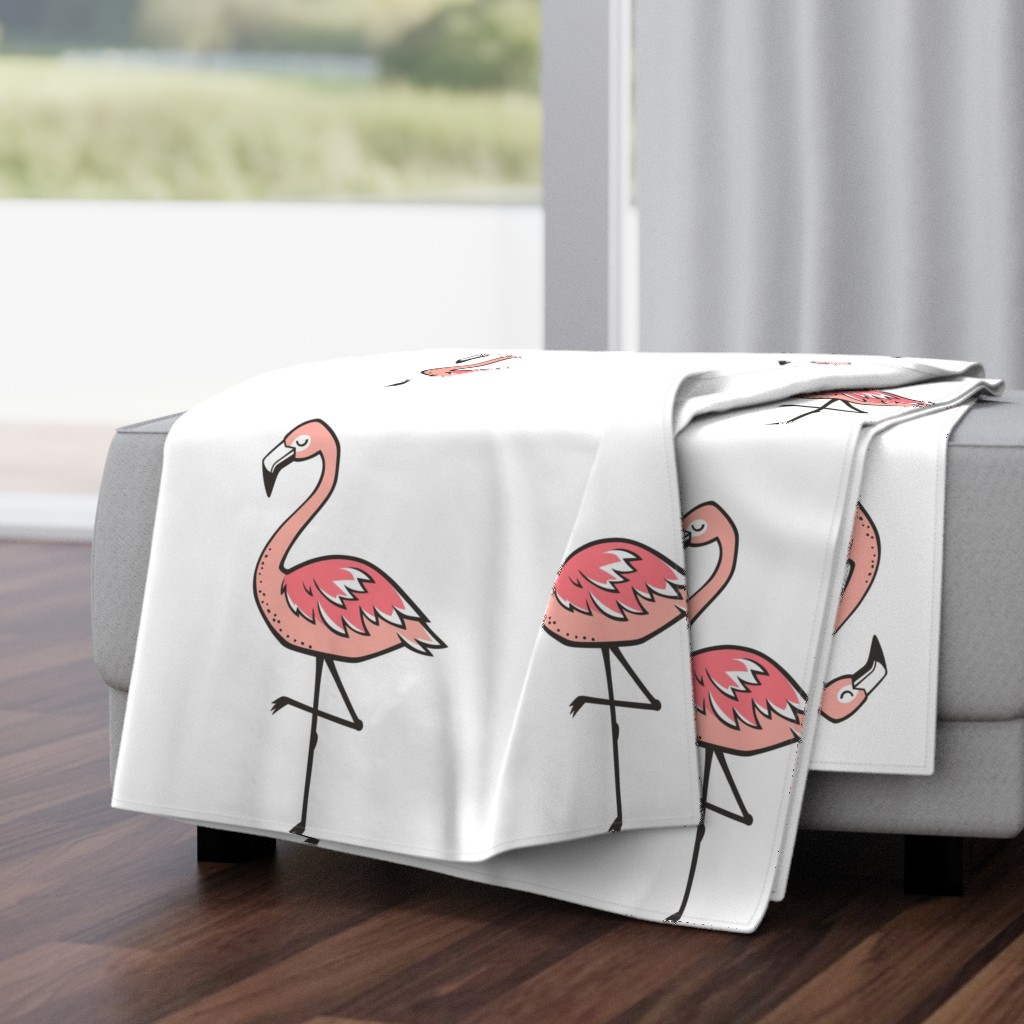 Flamingo Peach Pillow Plush Plushie Softie Cut & Sew Flipped/Mirror
