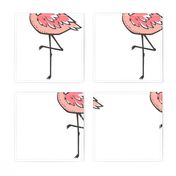 Flamingo Peach Pillow Plush Plushie Softie Cut & Sew Flipped/Mirror