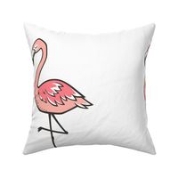 Flamingo Peach Pillow Plush Plushie Softie Cut & Sew Flipped/Mirror