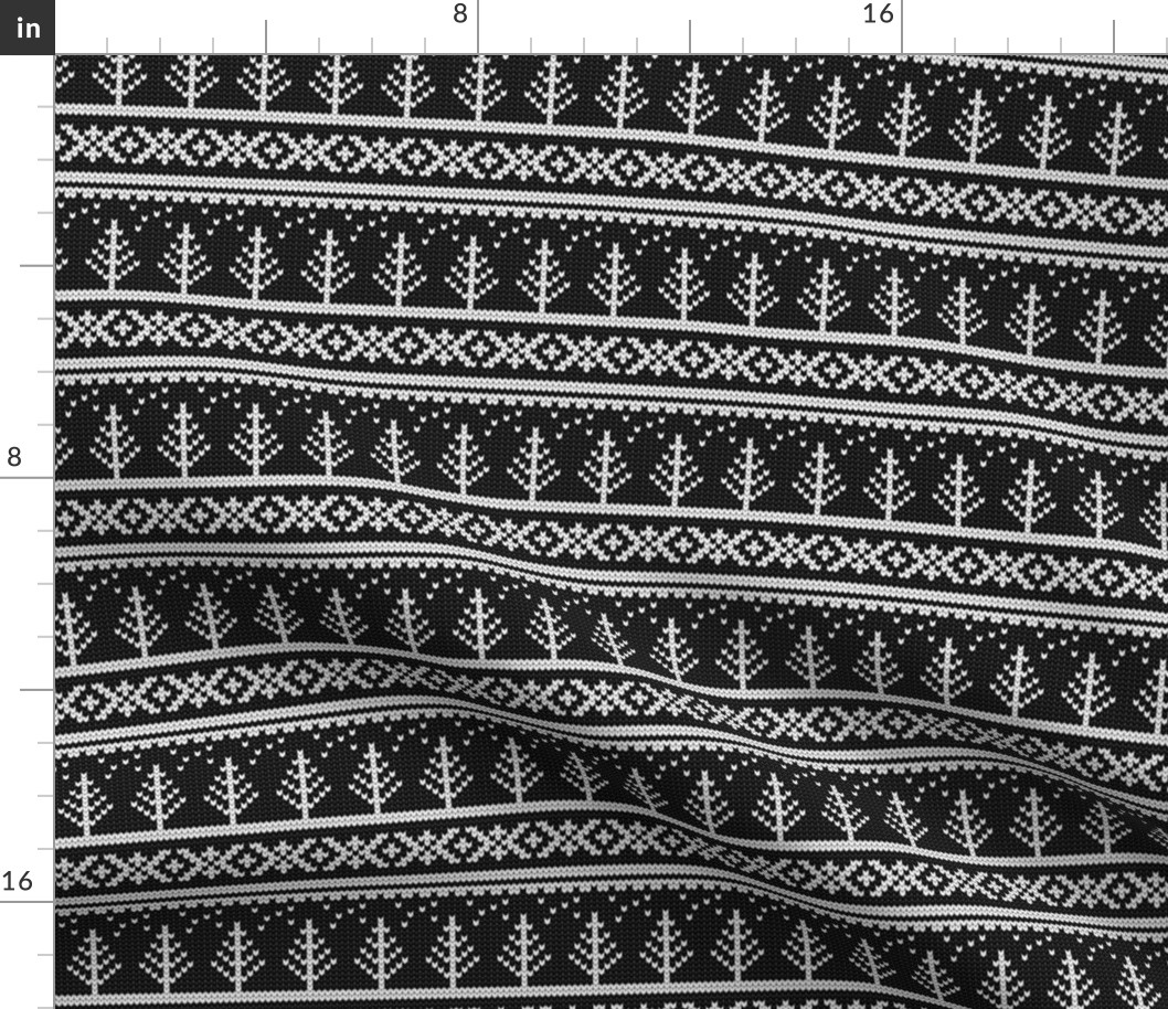 fair isle - tree (black) || winter knits