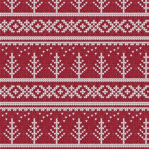 fair isle - tree (red) || winter knits