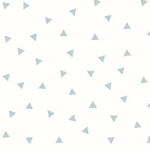 Tiny triangles, tossed triangles - seafoam pale blue on white || by sunny afternoon