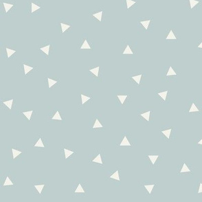 triangles - vanilla off-white on seafoam blue, pale blue, tiny  triangles || by sunny afternoon