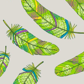 Green flowery feathers