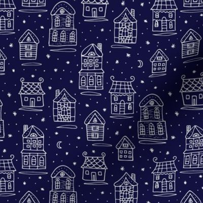 Snowy houses pattern