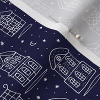 Snowy houses pattern