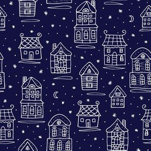 Snowy houses pattern