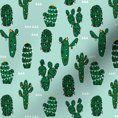 christmas cactus // cute xmas holiday cacti fabric cute cactus fabrics