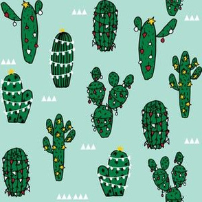 christmas cactus // cute xmas holiday cacti fabric cute cactus fabrics