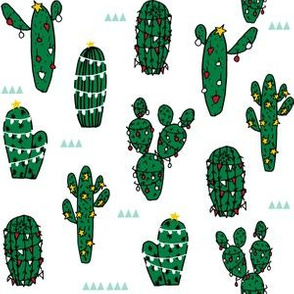 christmas cactus // christmas cactus xmas holiday fabric cute christmas lights fabric