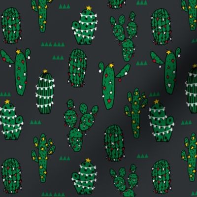 christmas cactus // cute christmas xmas holiday cactus fabrics christmas cactus cute christmas fabrics