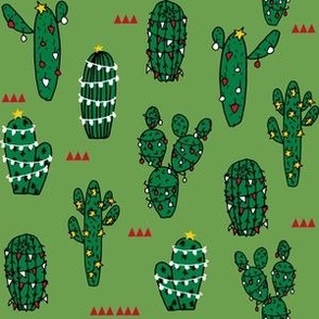 christmas cactus // cute christmas xmas holiday cactus red and christmas fabrics