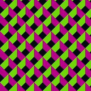 OPTICAL ILLUSION LOZENGE LIME GREEN FUCHSIA