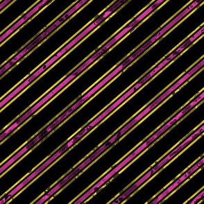 Watercolor Stripe Black Pink Yellow