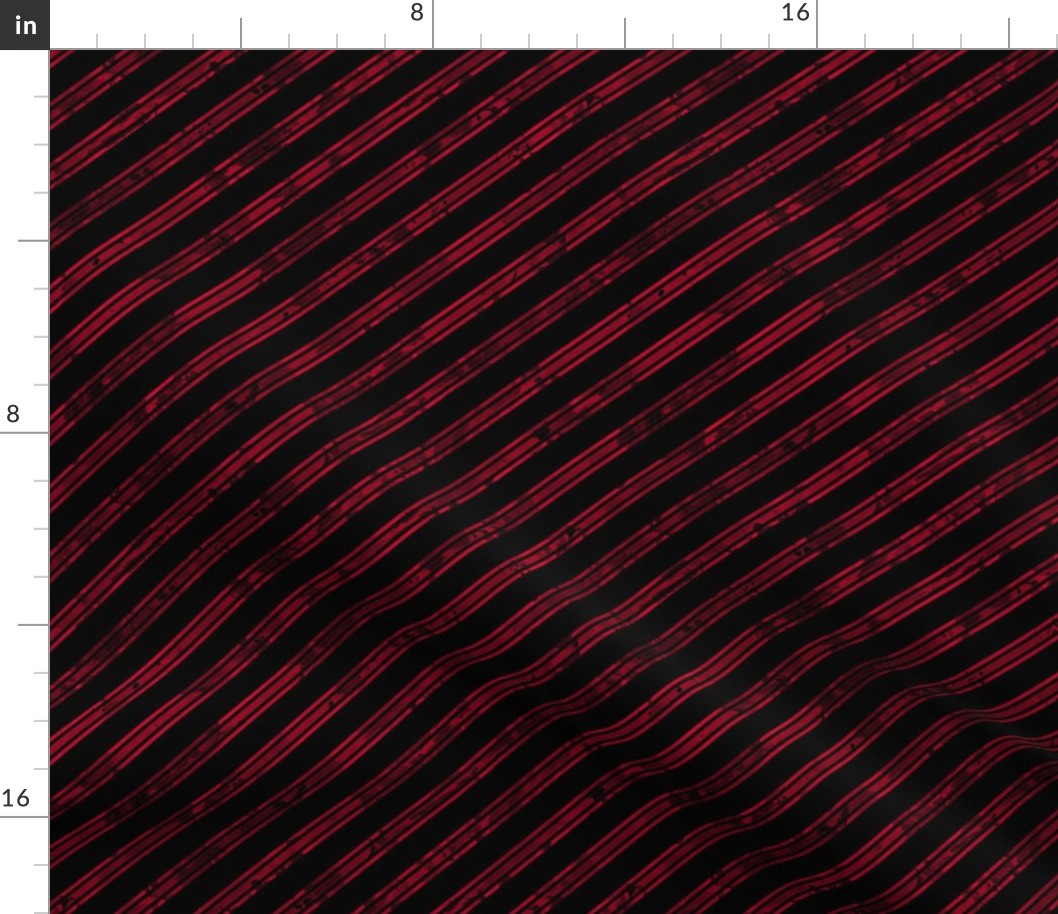 Watercolor Stripe Black Red