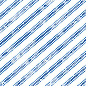 Watercolor Stripe White Blue