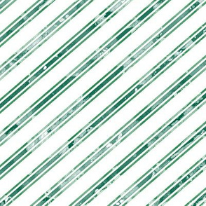 Watercolor Stripe White Green