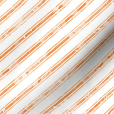 Watercolor Stripe White Orange
