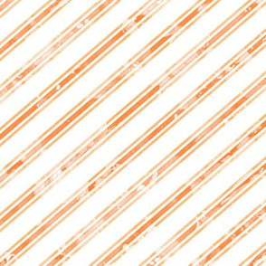 Watercolor Stripe White Orange