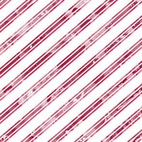 Watercolor Stripe White Red