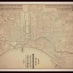 Milwaukee map, vintage, FQ
