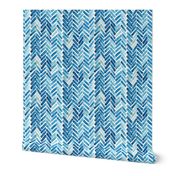 Blue herringbone watercolor small scale