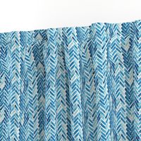 Blue herringbone watercolor small scale