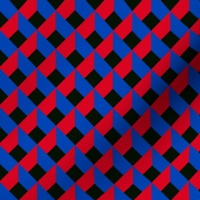 OPTICAL ILLUSION LOZENGE red blue