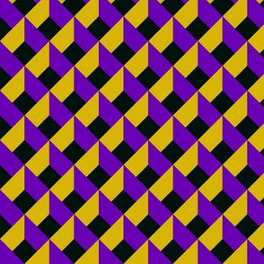 OPTICAL ILLUSION LOZENGE MUSTARD PURPLE