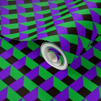 OPTICAL ILLUSION LOZENGE PURPLE GREEN