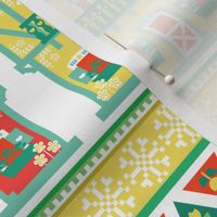 colorful chalets wrapping paper