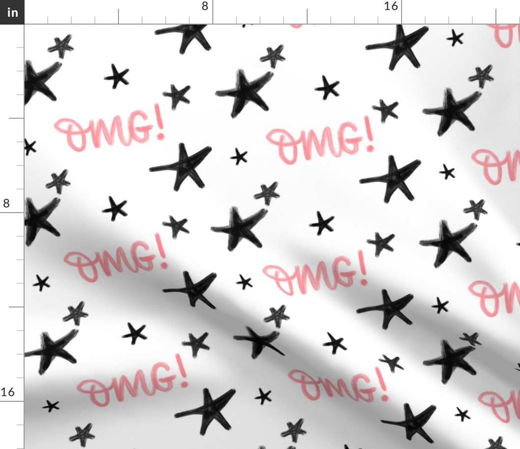 OMG stars pink - big pattern