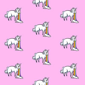 Large Unicorn and Rainbows Pale Pink