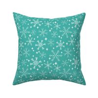 winter snowflakes // aqua turquoise snowflake design cute snowflake fabric best holiday fabrics cute christmas patterns and prints andrea lauren andrea lauren fabric