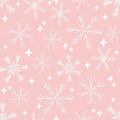 Pink Snowflake Fabric, Wallpaper and Home Decor | Spoonflower