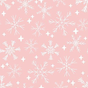 winter snowflakes // pastel pink cute snowflakes best holiday designs cute holiday snowflakes pattern best holiday fabrics andrea lauren fabric